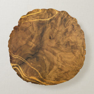 Diseño de madera de Burl, almohada de acento de Lo
