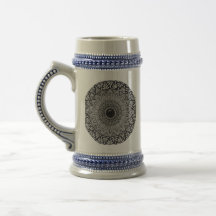 diseño de mandala en taza de cerveza