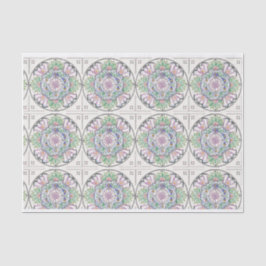 Diseño de Mandala Floribunda sobre papel tisular