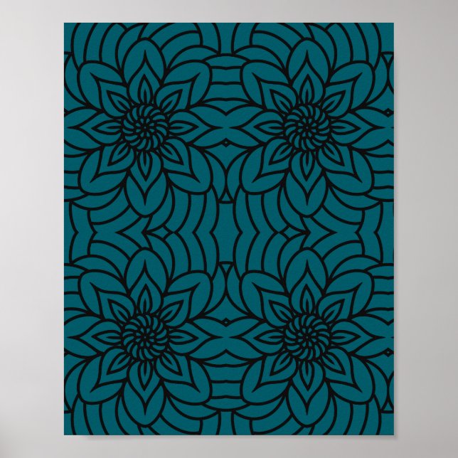 Diseño de Mandala Impreso, Póster de Valor en Pape (Frente)