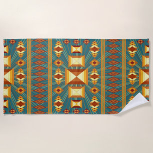 Diseño de manta india de rayos de sol dorados del