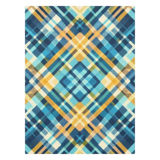 Diseño de manteles de plástico amarillo azul (Anverso)