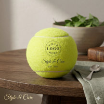 Diseño de marca de pelota de tenis con texto perso