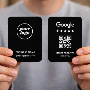 Diseño de marca de revisión QR minimalista en blan