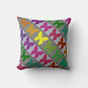 Diseño de mariposa colorida almohada de lanzamient