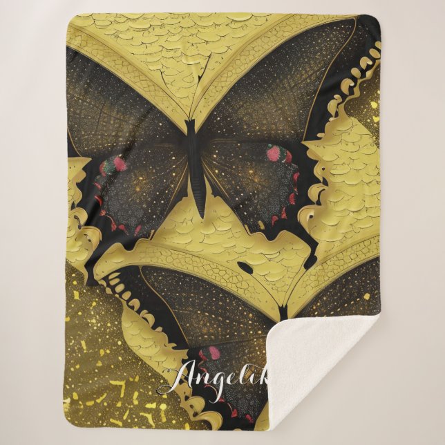 Diseño de mariposa con una manta de lanzamiento pe (Anverso)