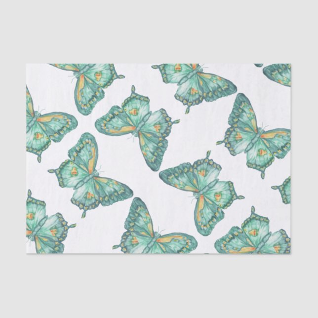 Diseño de mariposa de cola tragada en papel tisula (Anverso)