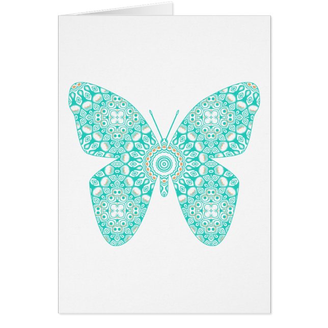 Diseño de Mariposa Mandala Turquesa (Frente)