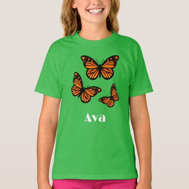 Diseño de mariposa monarca - Camiseta básica para  (Anverso)