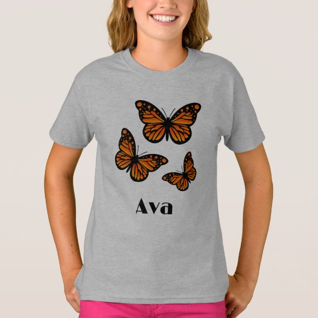 Diseño de mariposa monarca - Camiseta básica para  (Anverso)
