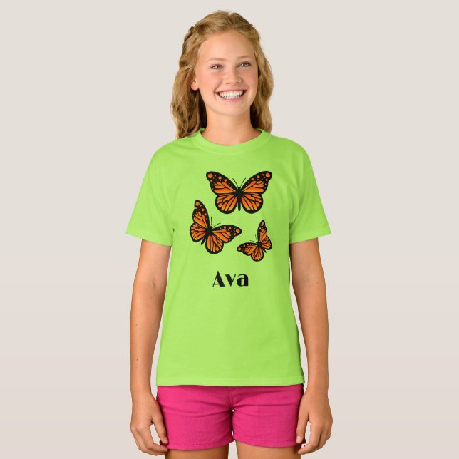 Diseño de mariposa monarca - Camiseta básica para  (Anverso completo)