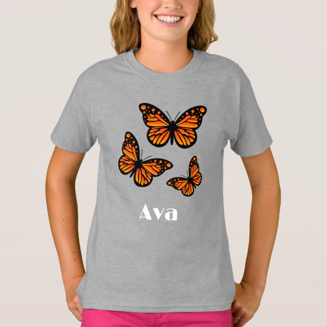 Diseño de mariposa monarca - Camiseta básica para  (Anverso)
