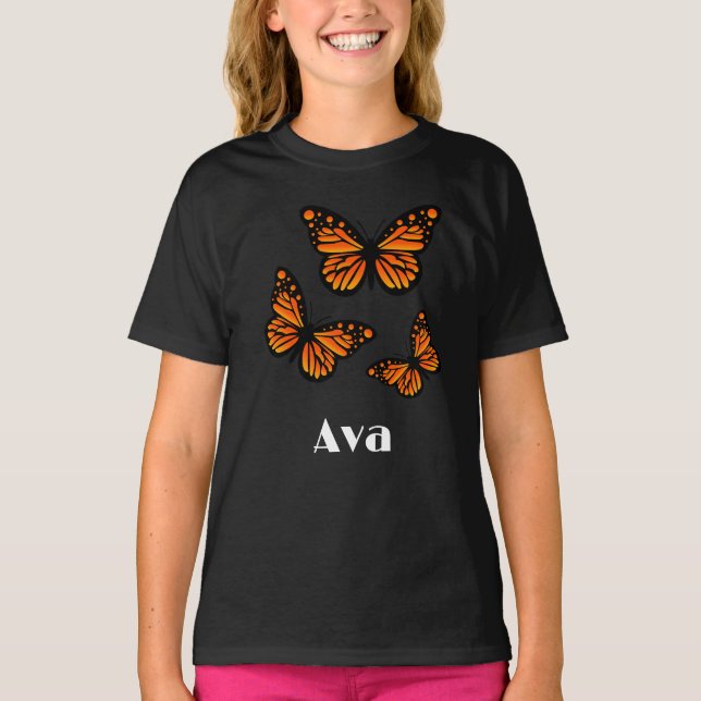 Diseño de mariposa monarca - Camiseta básica para  (Anverso)