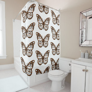 Diseño de mariposa monarca - Cortina de ducha