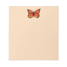 Diseño de mariposa monarca en el Bloc de notas