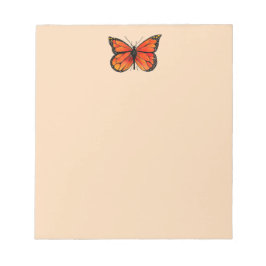Diseño de mariposa monarca en el Bloc de notas