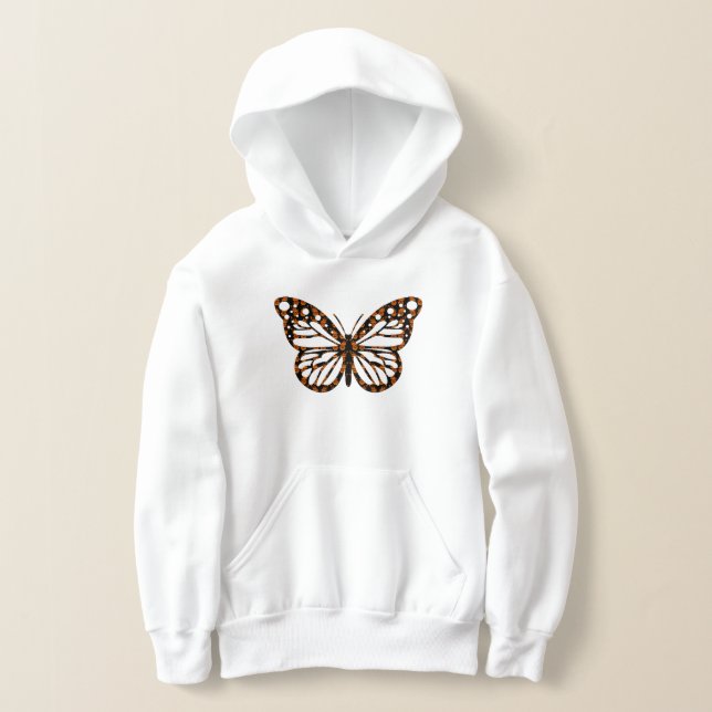 Diseño de mariposa monarca - Hoodie de pullover pa (Distribución )