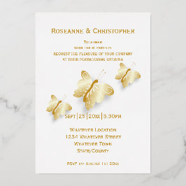 Diseño de mariposas de invitación a bodas de Relie