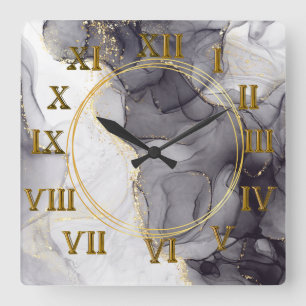 Diseño de mármol reloj de pared numérico romano