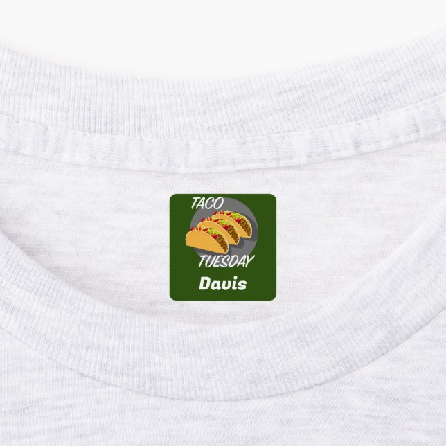 Diseño de martes de tacón - Etiqueta de ropa cuadr (Fijada)