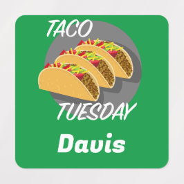 Diseño de martes de tacón - Etiqueta de ropa cuadr