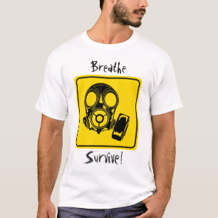 Diseño de máscara de gas Camiseta básica masculina