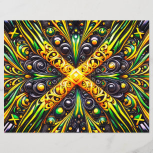 Diseño de membrete con colores jamaiquinos