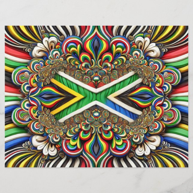 Diseño de membrete con colores sudafricanos (Anverso)