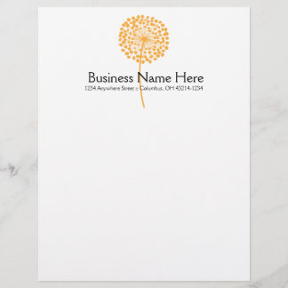Diseño de membrete para flor de naranja Dandelion