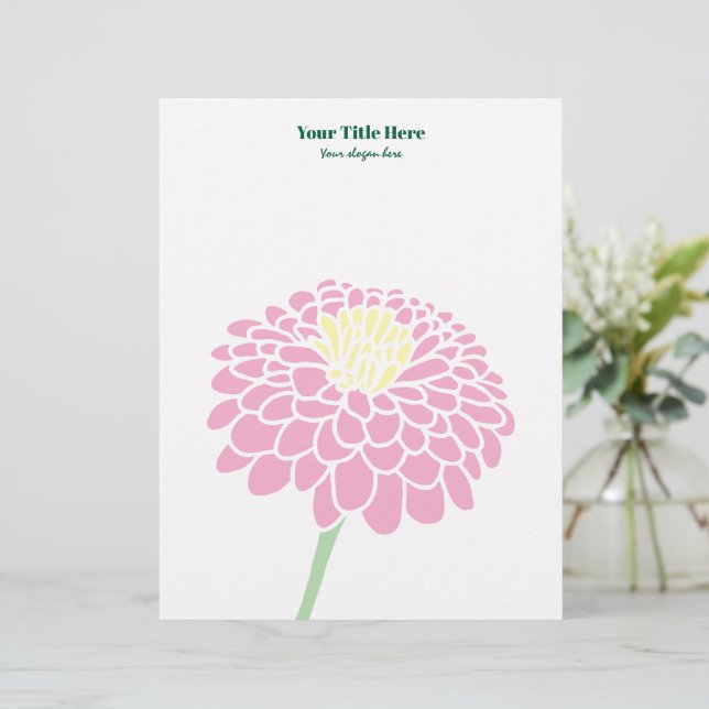 Diseño de membrete personalizado de dibujo floral  (Anverso de pie)