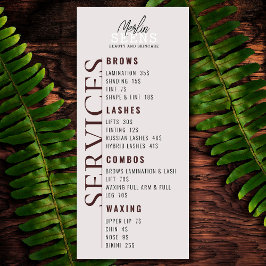Diseño de menú de tratamiento de salón de belleza