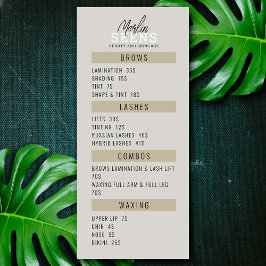Diseño de menú de tratamiento de salón de belleza