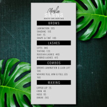 Diseño de menú de tratamiento de salón de belleza