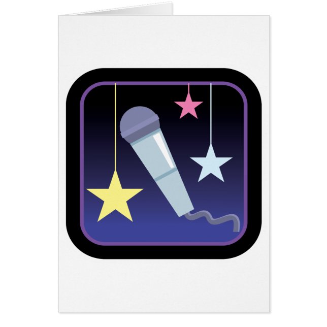 diseño de micrófono y estrellas del cantante (Frente)