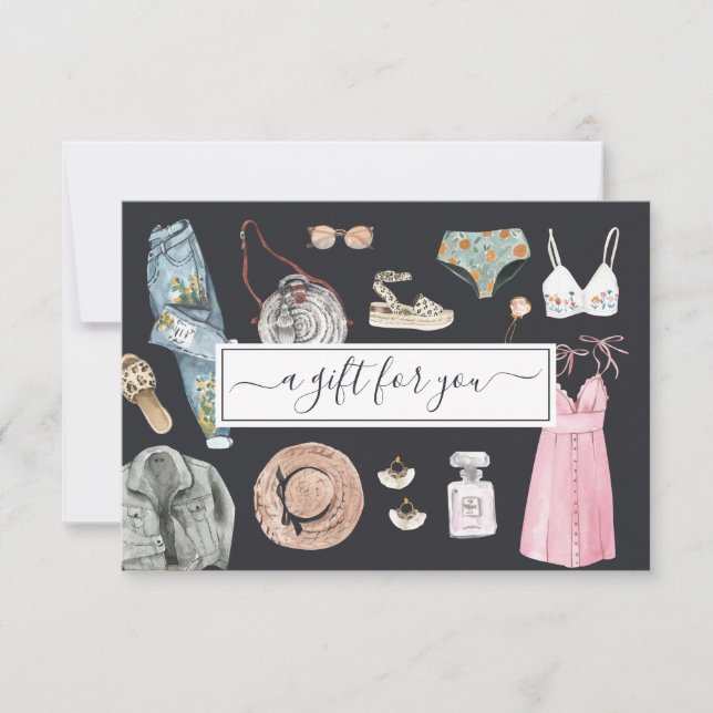 Diseño de moda acuarela | Certificado de regalo (Anverso)