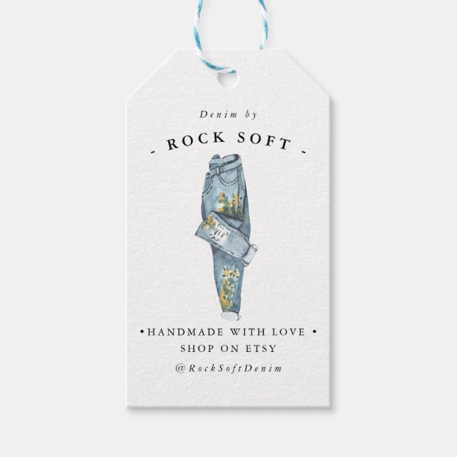 Diseño de moda acuarela | Etiqueta de colga comerc (Anverso)