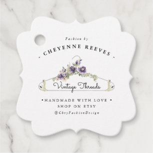 Diseño de moda acuarela   Etiqueta de colga comerc