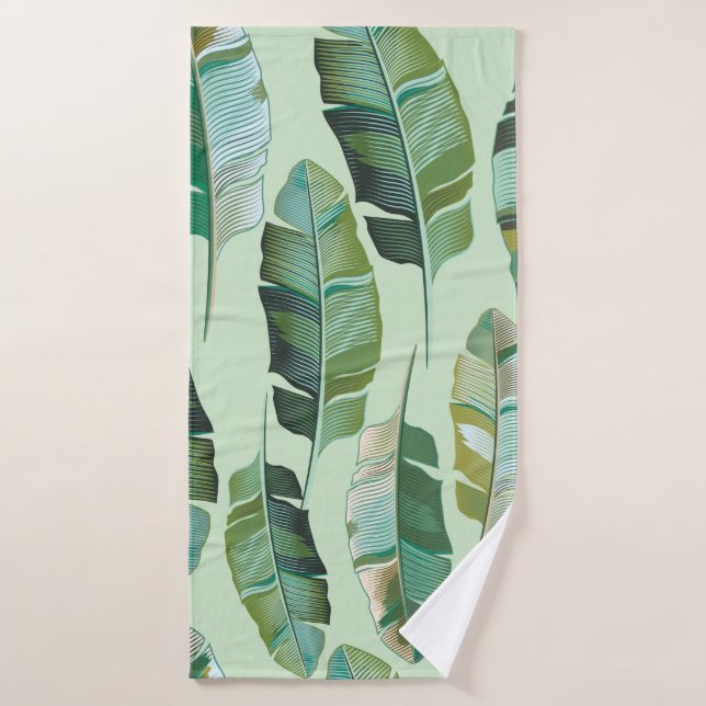 Diseño de moda con plantas de plátanos tropicales (Toalla de baño)