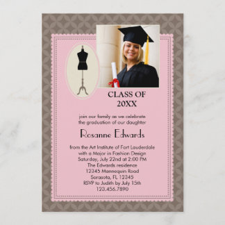 Diseño de moda Invitación a la foto de graduación