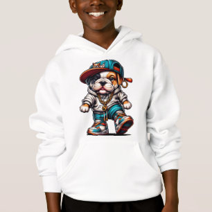 Diseño de moda urbana de Bulldog cachorro colorido
