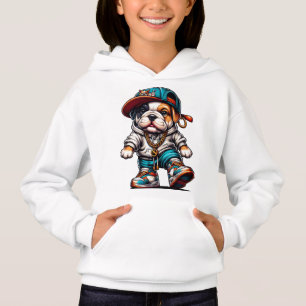 Diseño de moda urbana de cachorro de Bulldog color