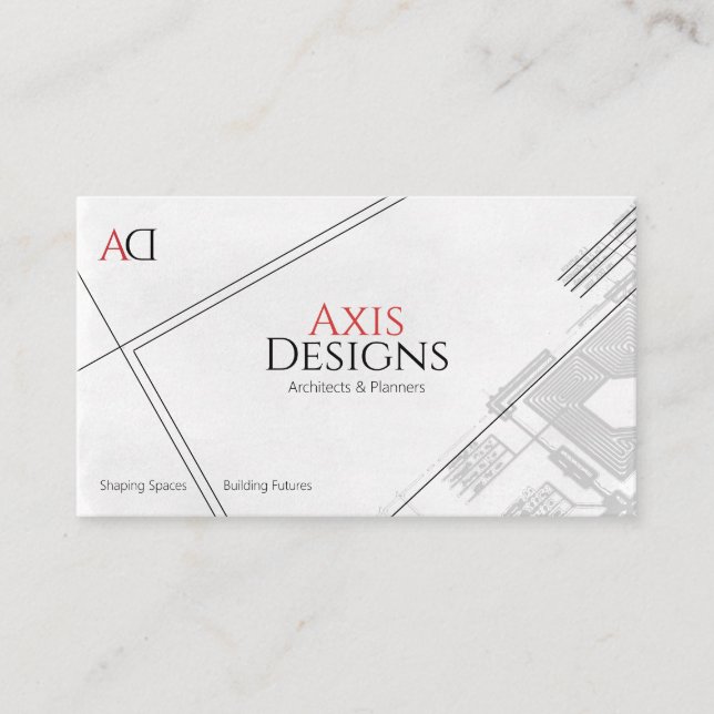 Diseño de modelo de tarjeta de visita de arquitect (Anverso)