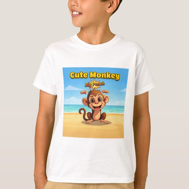 diseño de mono lindo para camiseta (Anverso)