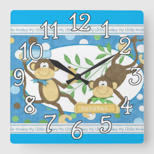 Diseño de mono Reloj de pared de habitación infant