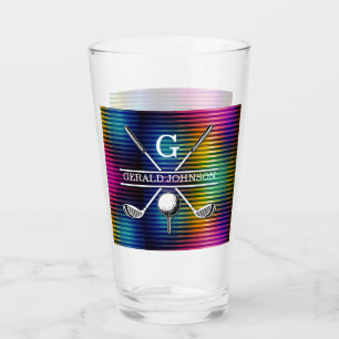 Diseño de monograma de golf de color metálico pers