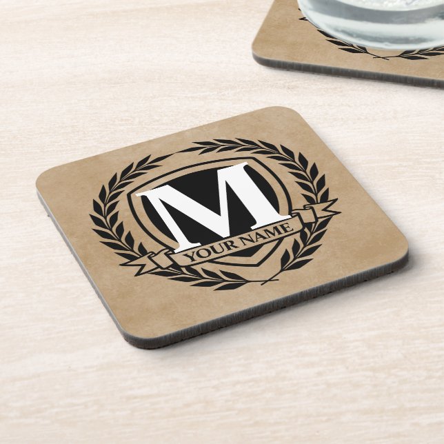 Diseño de Monograma de Laurel para Posavasos de Be (Lado Izquierdo)