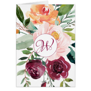Diseño de monograma floral personalizado