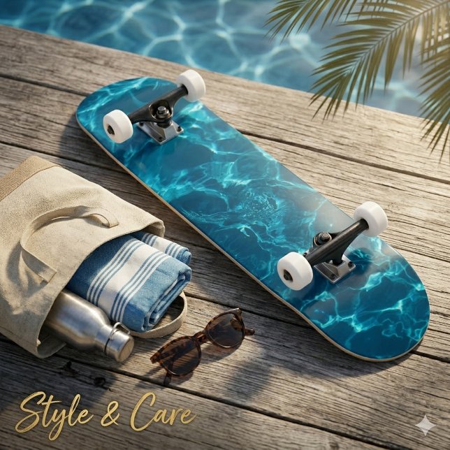 Diseño de monopatín elegante con patrón de onda en (Charming Wave Pattern Stylish Skateboard Design)