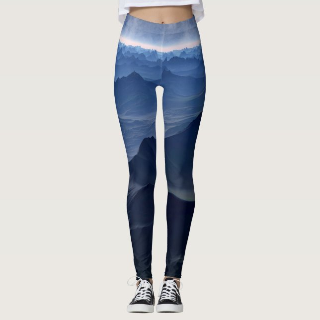 diseño de montaña Leggings todo-sobre-impresión (Anverso)