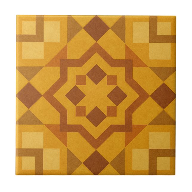 Diseño de mosaico de baldosas de puesta de sol mar (Frente)